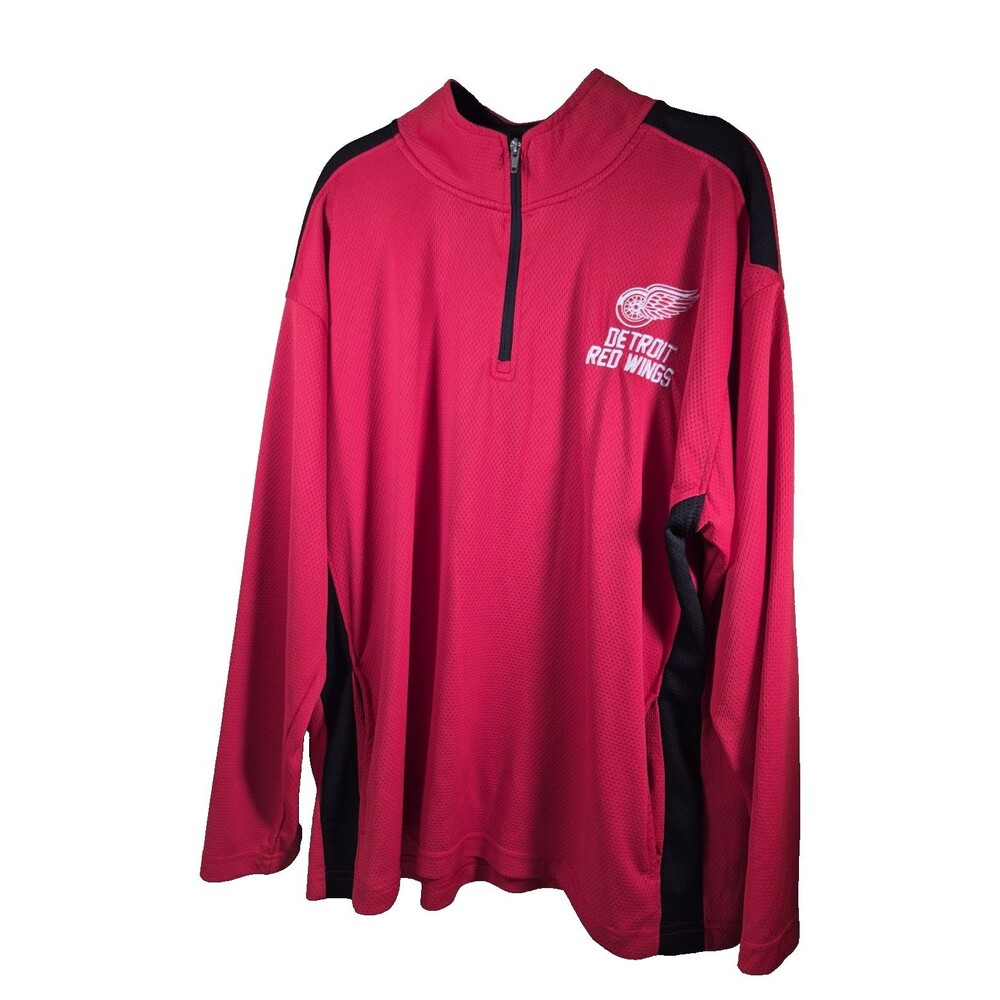 Detroit Red Wings 1/4 Zip Sweatshirt Men Size XXL NHL Licensed Fleece Pullover